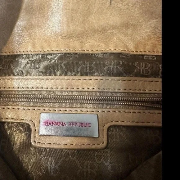 Vintage Banana Republic Brown Leather Hobo Purse Shoulder Bag Y2K - Picture 7 of 9